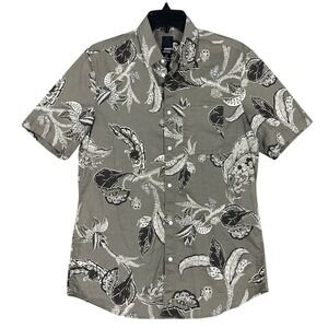 H&M‎ Regular Fit Short Sleeve Button Up Shirt Floral Mens Size S Paisley Casual